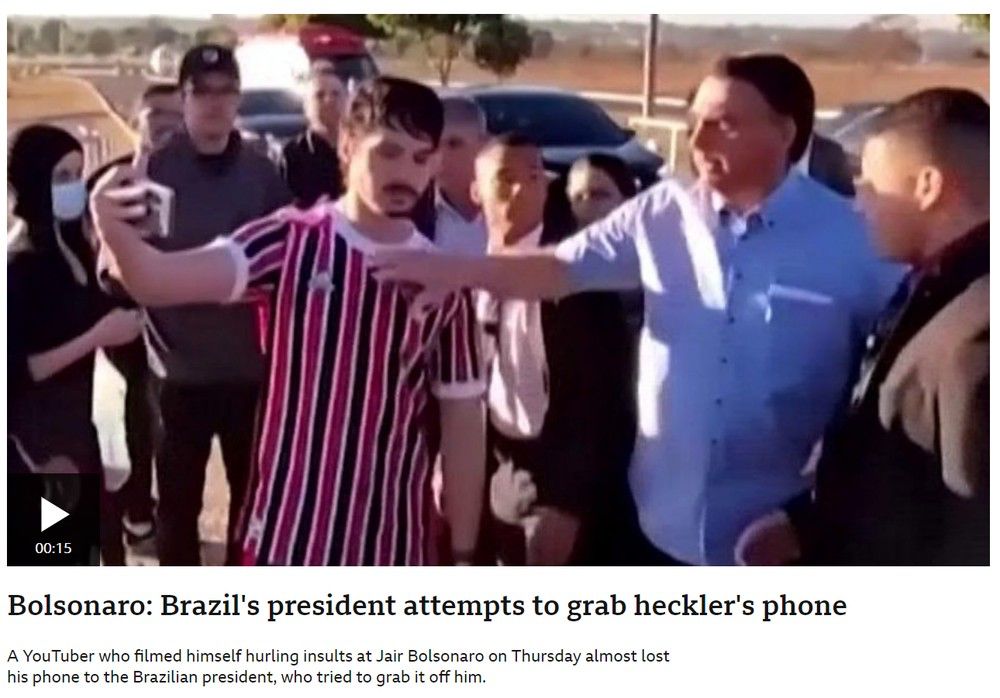 IMPRENSA INTERNACIONAL NOTICIA CONFUSÃO ENTRE BOLSONARO E YOUTUBER QUE